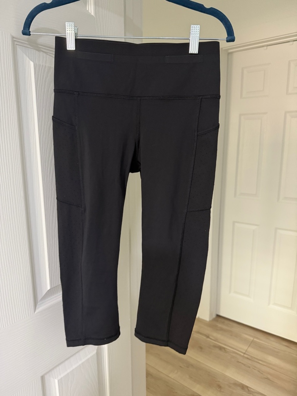 lululemon athletica Black Performance Leggings with Reflective Logo